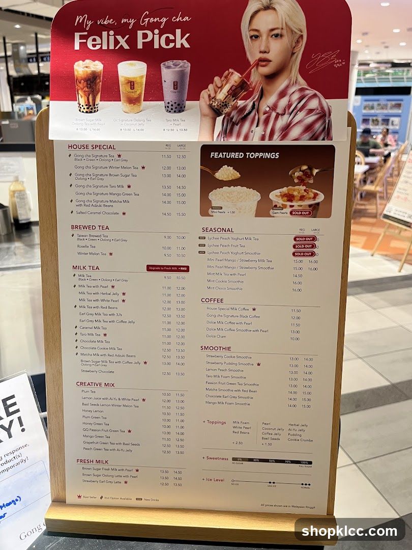 Felix Pick Gong Cha Menu