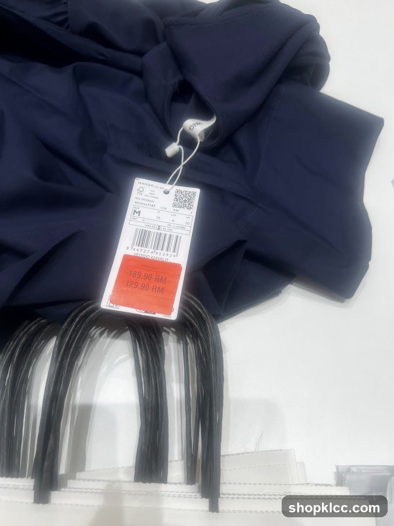 Navy Dress with Price Tag