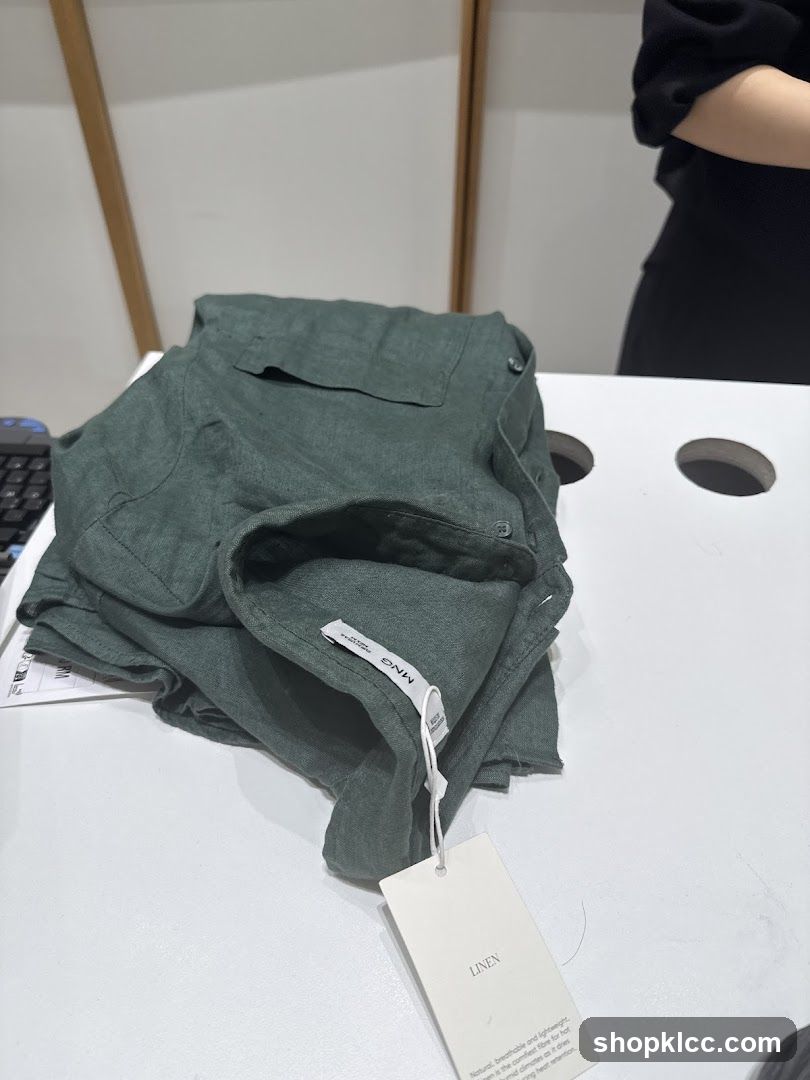 Folded Green Linen Shirt