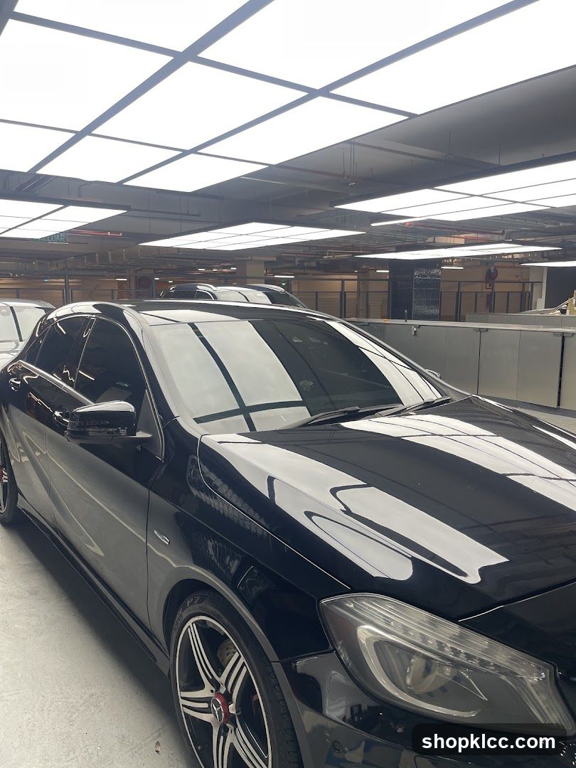 Black Car in Parking Garage