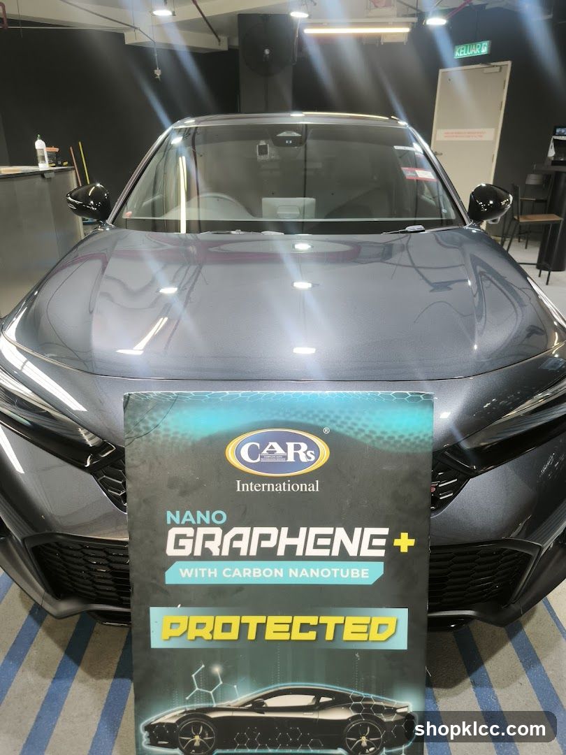 Car with Nano Graphene+ Protected Sign