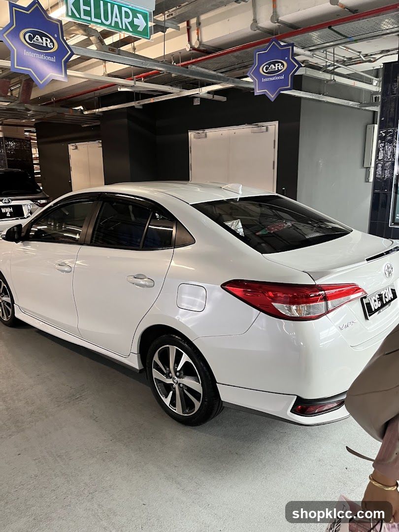 White Sedan on Display