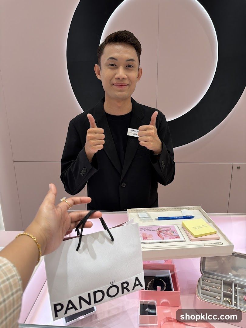 Pandora Store Employee with Shopping Bag
