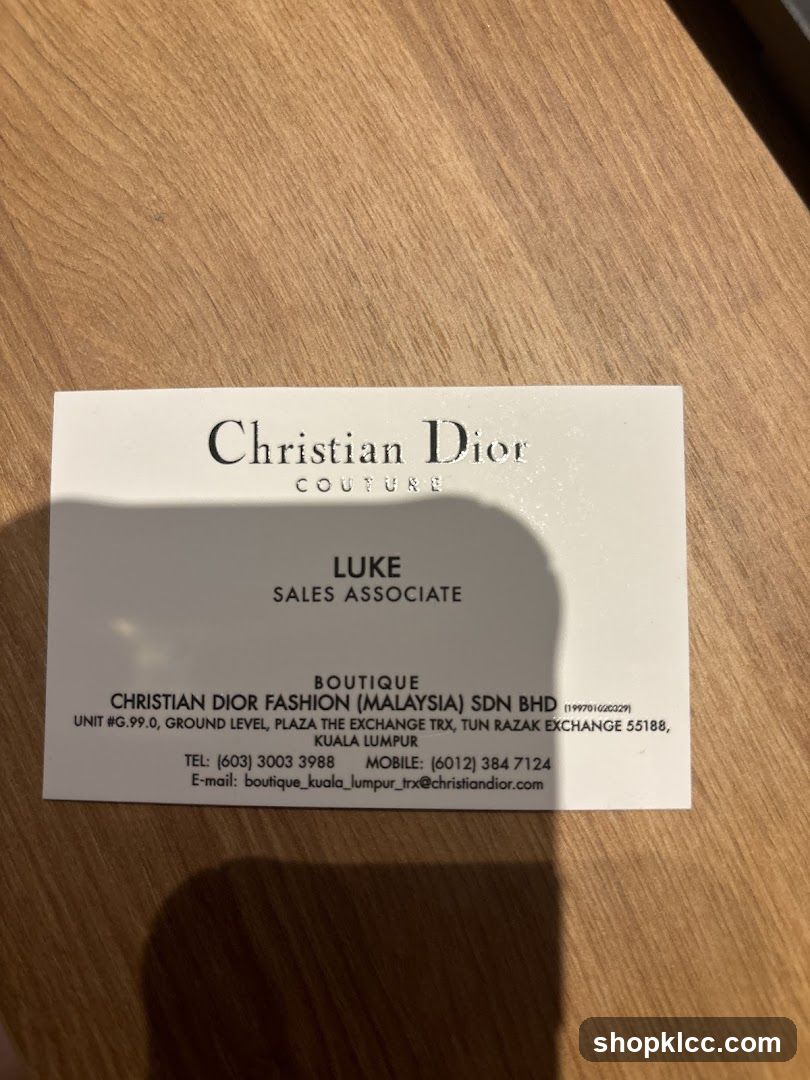 Christian Dior Business Card