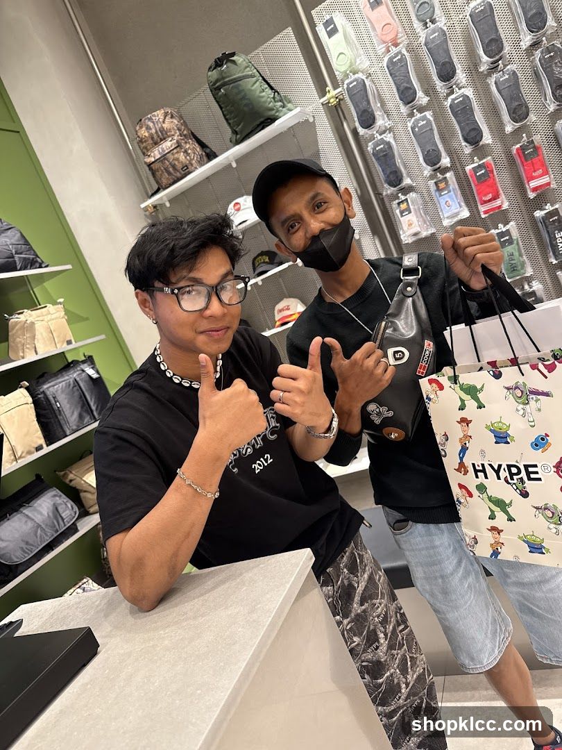 Two people in a store