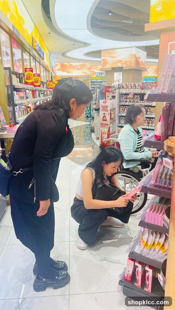 People shopping for cosmetics