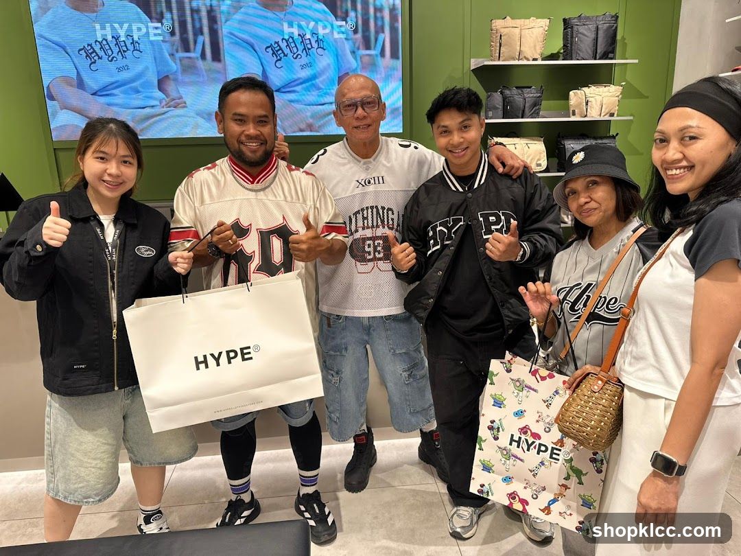 Group Posing with Shopping Bags