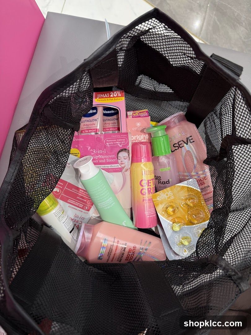 Bag of beauty products