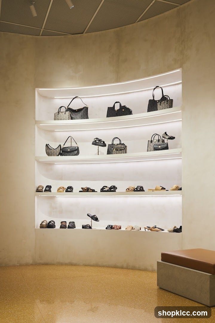 Designer Handbags and Shoes Display