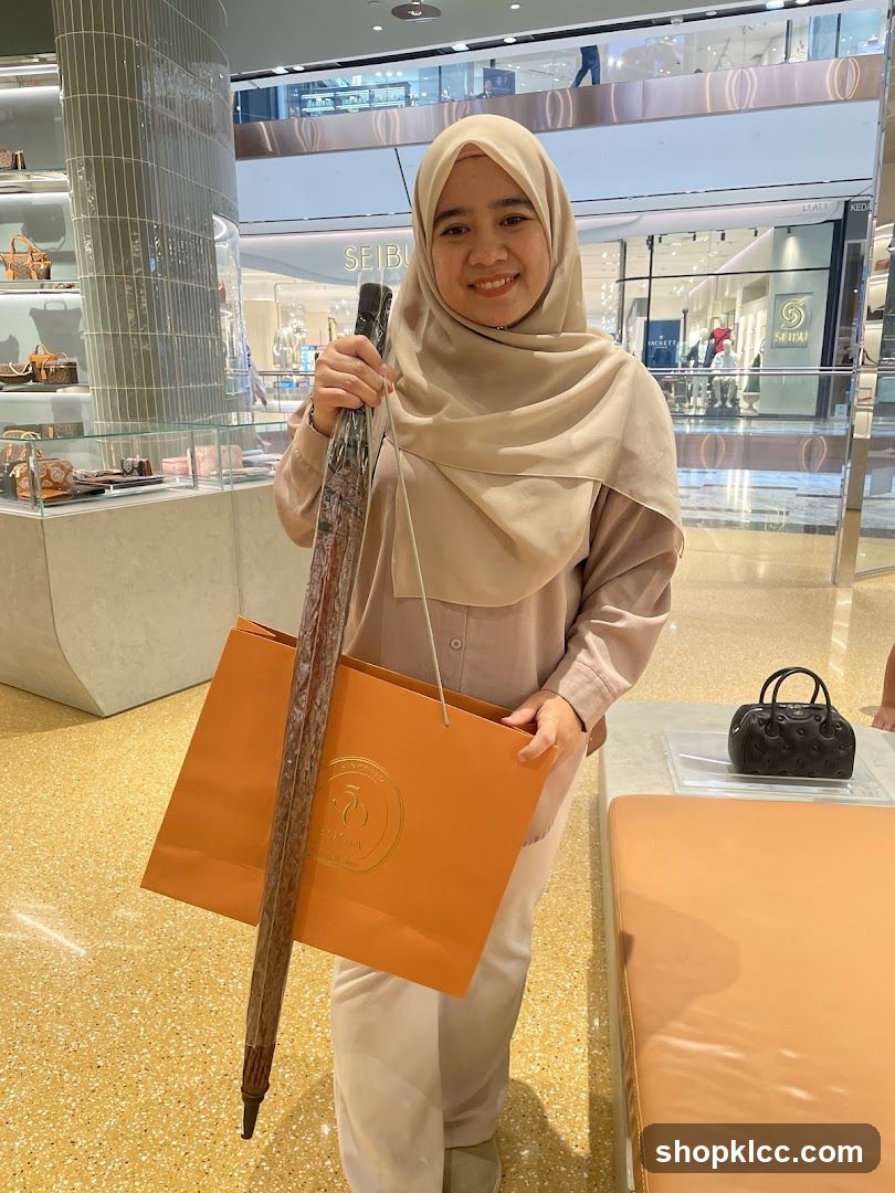 Woman with Shopping Bags and Umbrella
