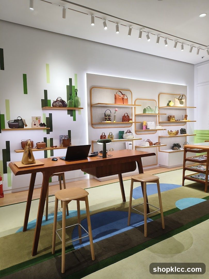Store Interior with Handbags Display