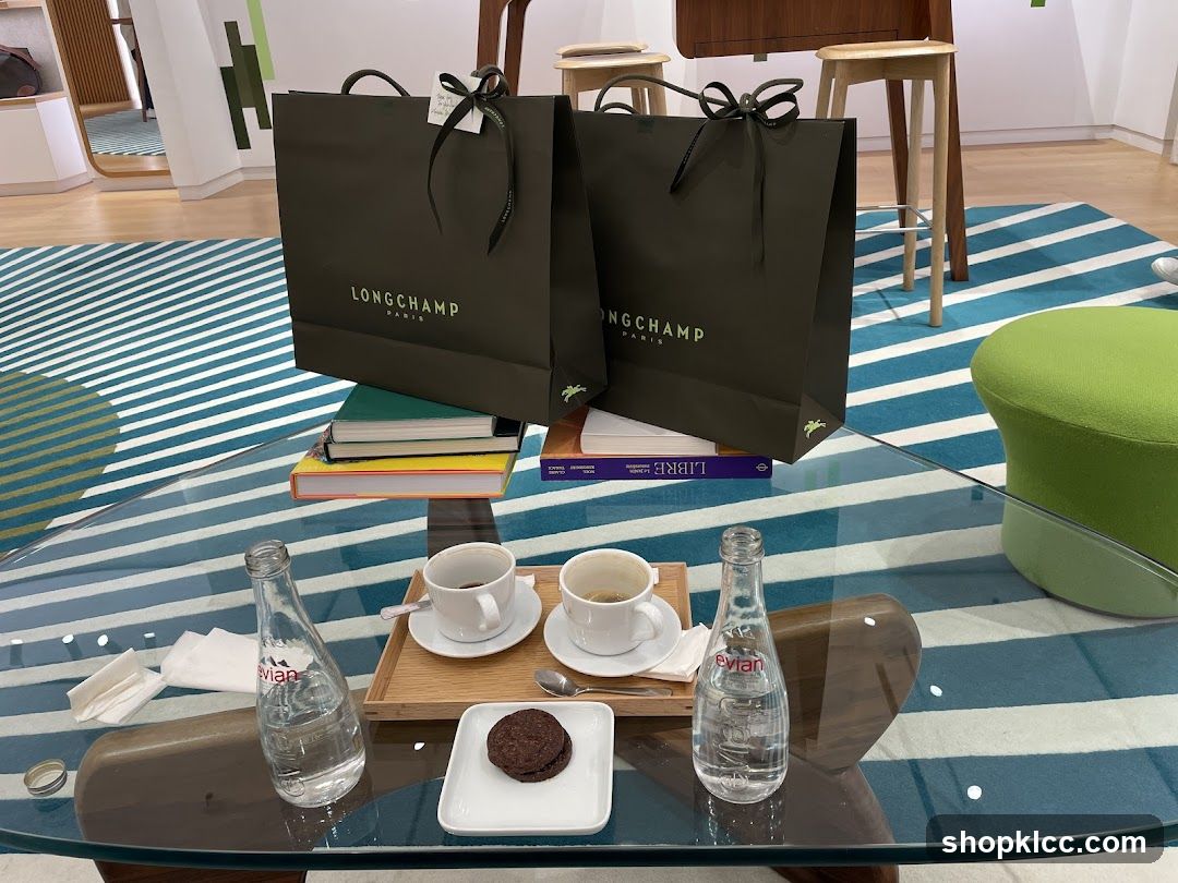 Longchamp Shopping Bags and Coffee