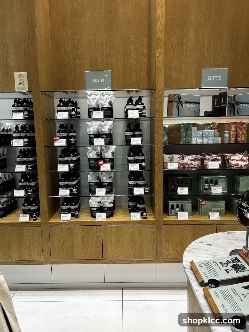 Store Display with Hair and Gifts Sections