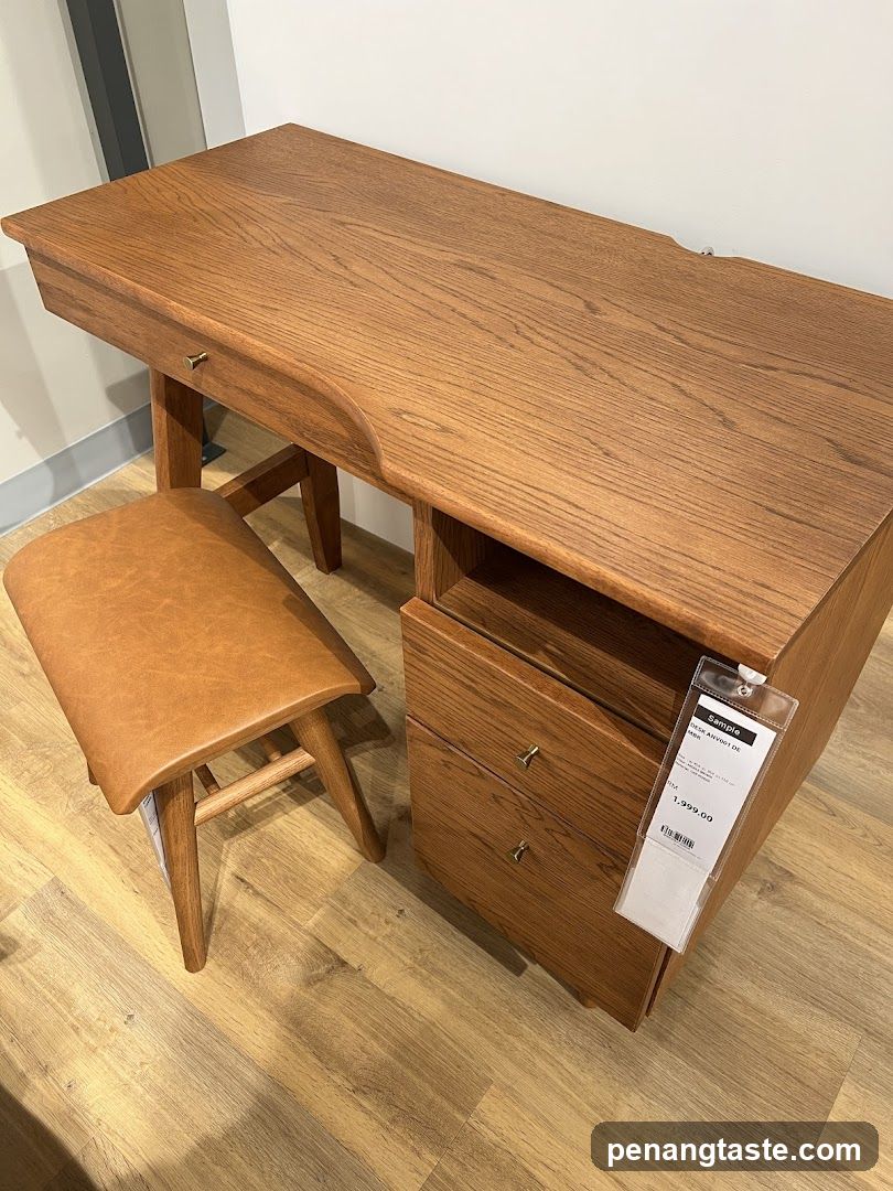 Wooden Desk and Stool