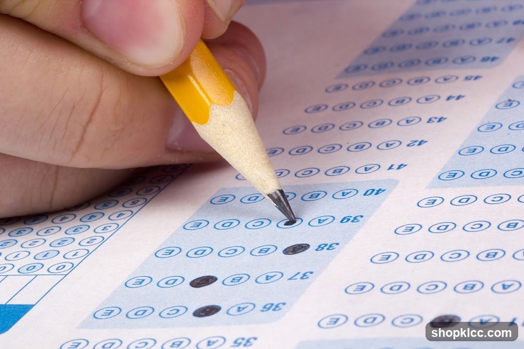 Hand Filling Out Scantron Form