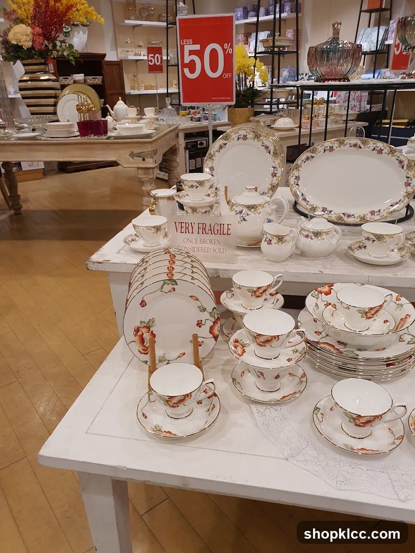 Tableware Display with Sale Sign