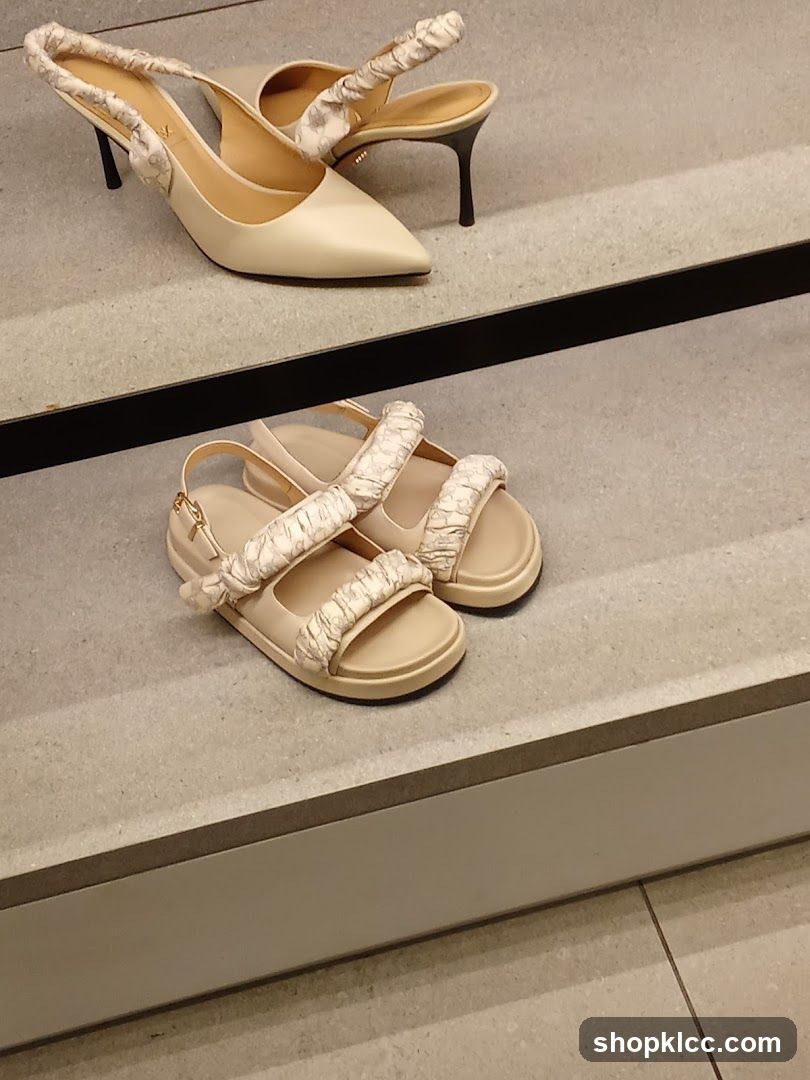 Beige Slingback Heels and Sandals
