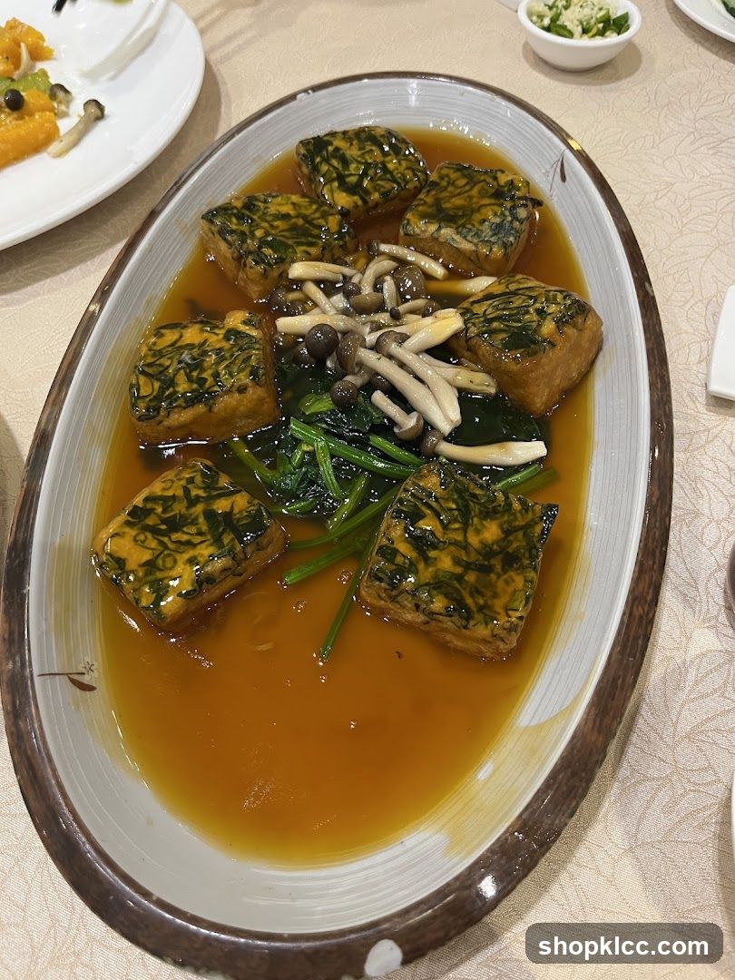 Tofu with Greens and Mushrooms