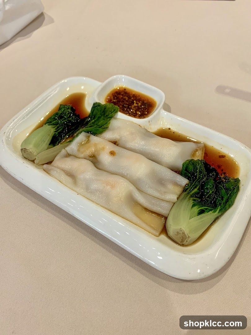 Steamed Rice Noodle Rolls with Bok Choy