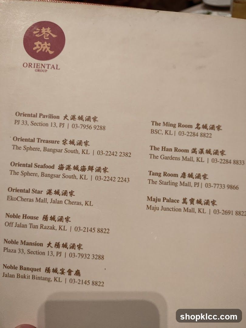 Oriental Group Locations