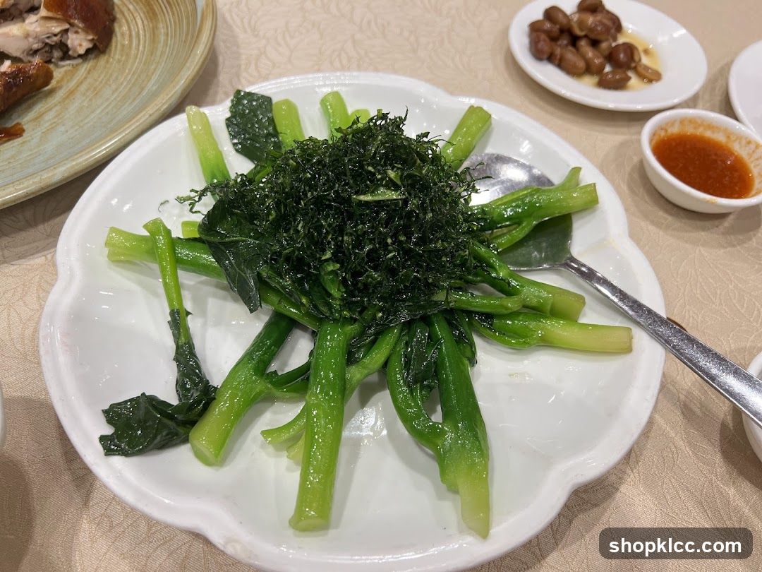 Steamed Chinese Broccoli with Crispy Greens