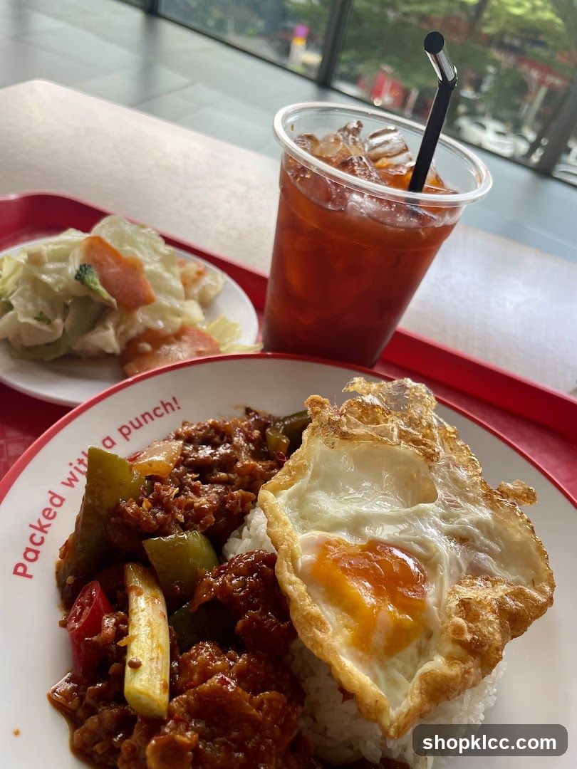 Meal with Fried Egg and Drink