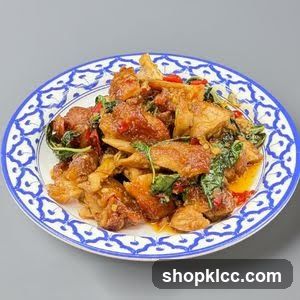 Stir-fried dish with basil