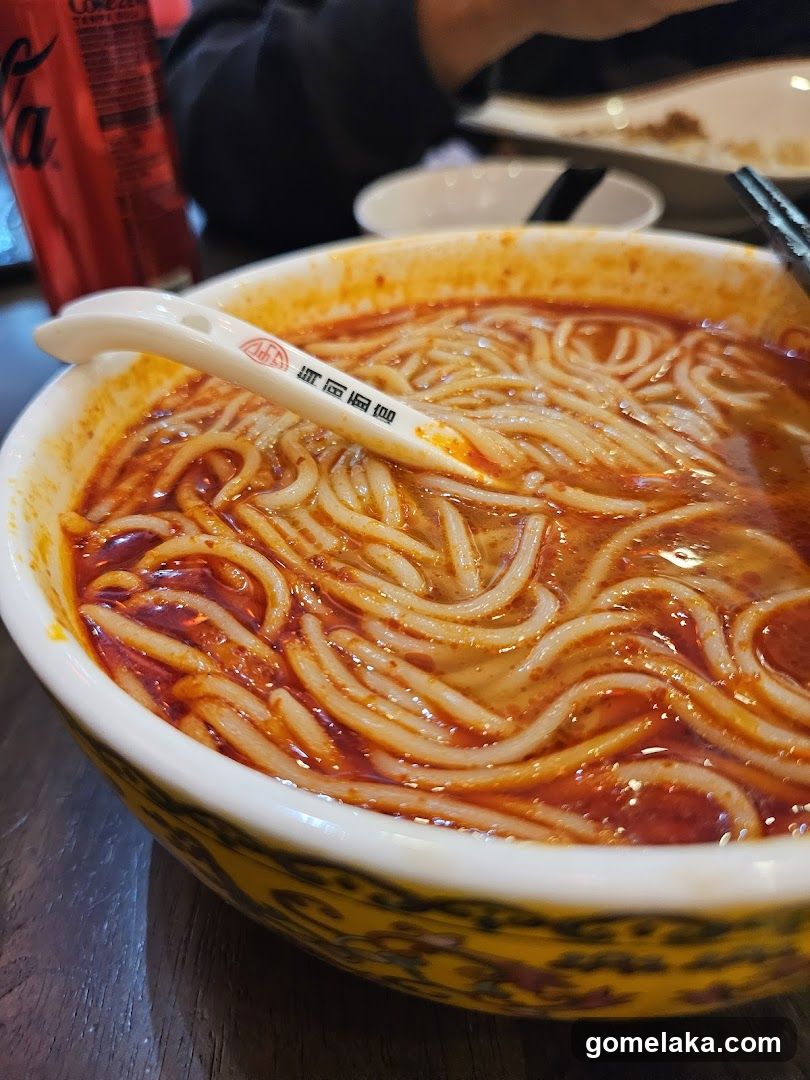 Noodle Bowl in Restaurant Interior