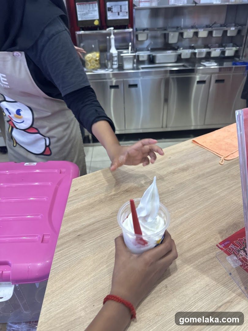 Customer at Soft Serve Stand