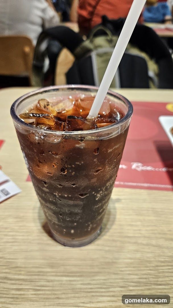 Iced beverage on table