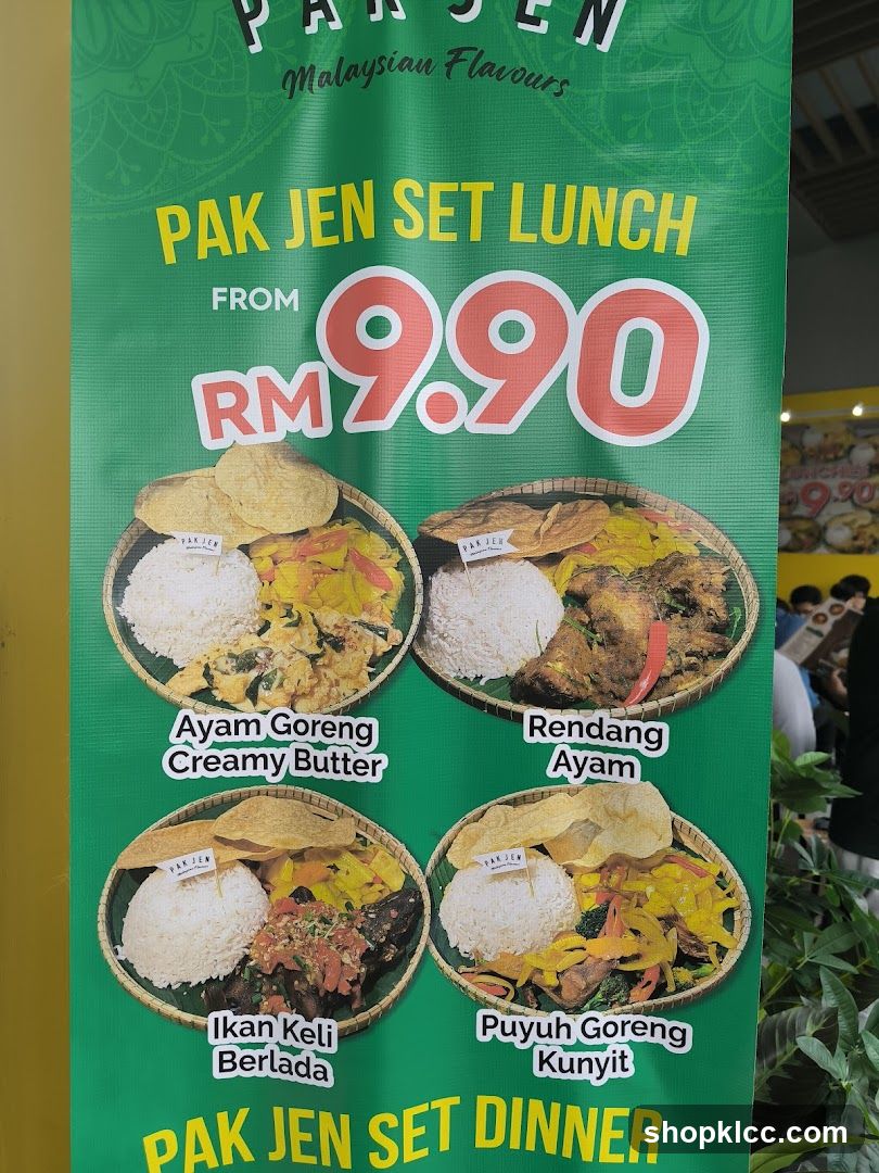 Pak Jen Set Lunch and Dinner Menu
