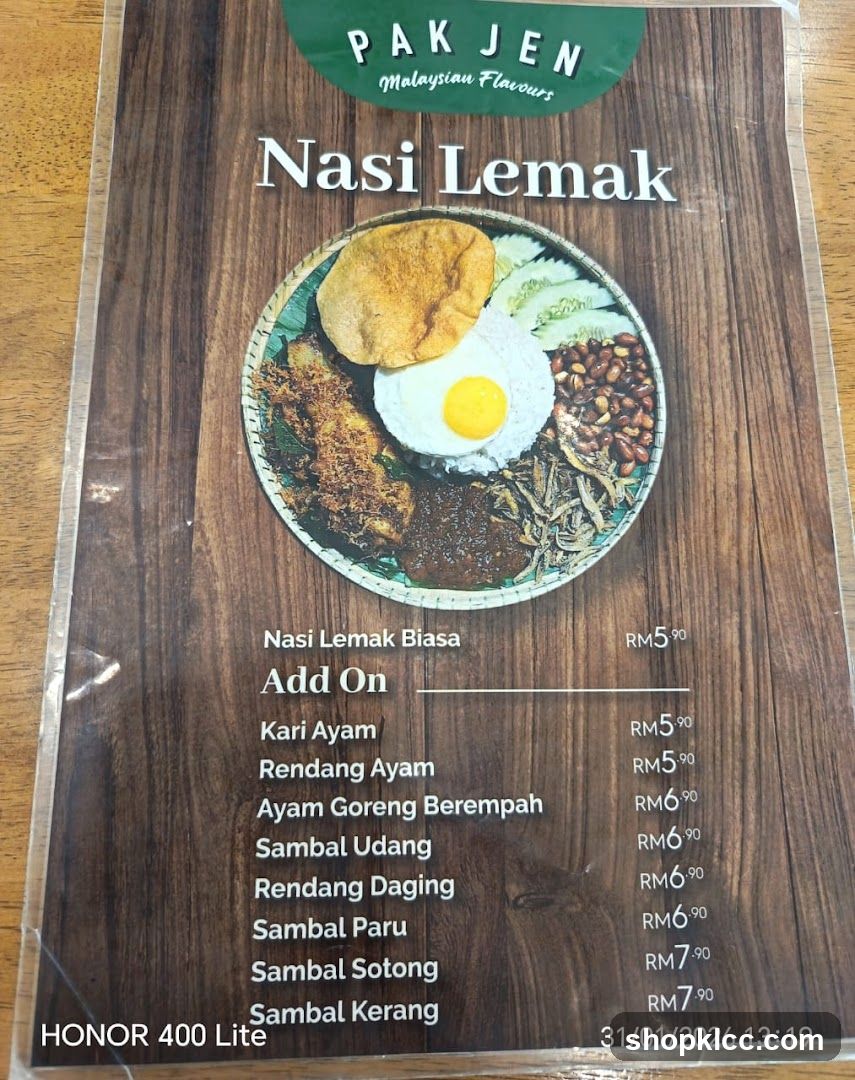 Pak Jen Malaysian Flavours Nasi Lemak