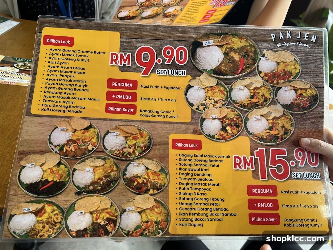 PAK JEN Malaysian Flavours Set Lunch Menu