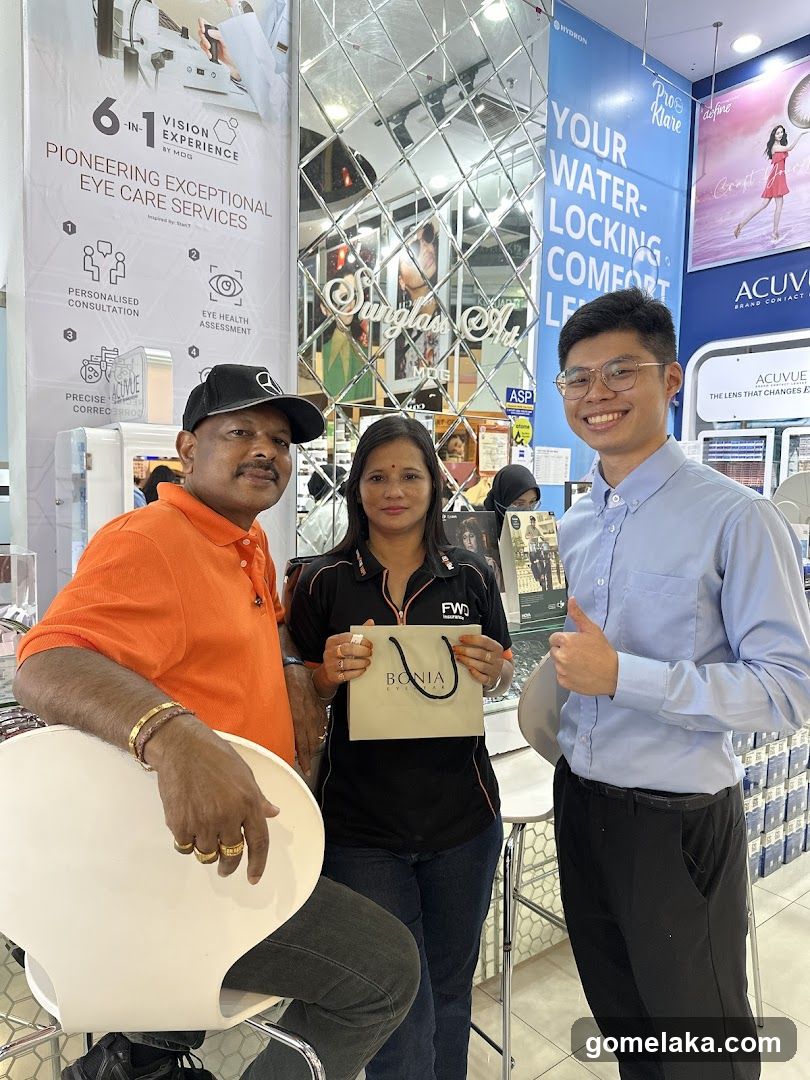 Inside an eye care store