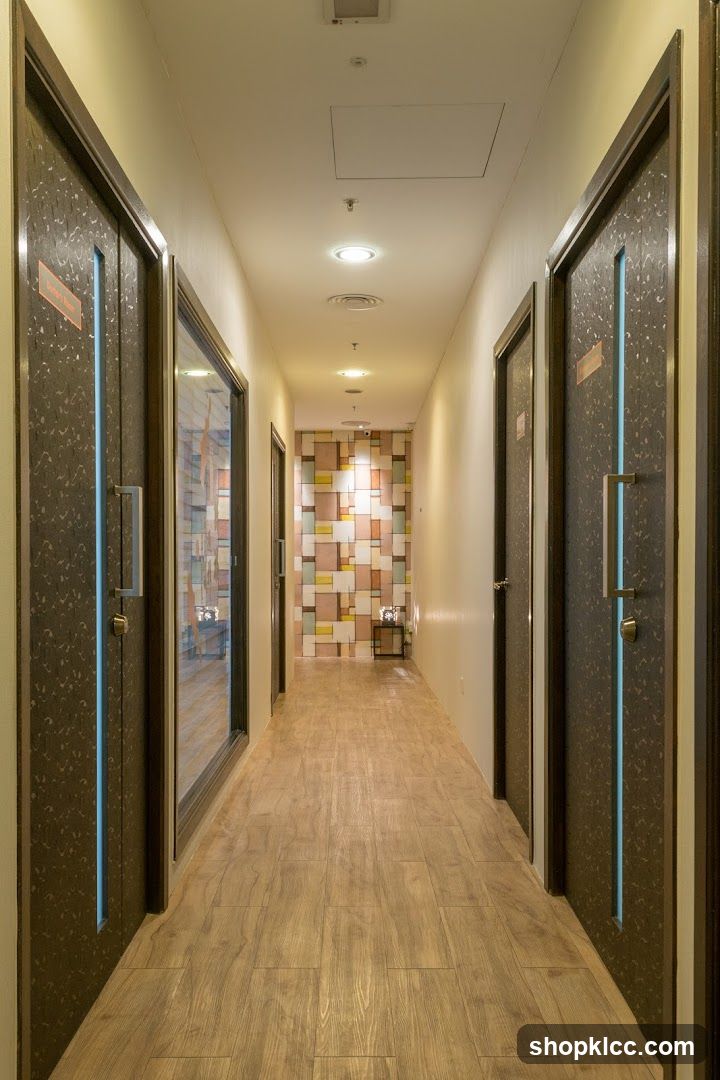 Interior Hallway with Decorative Wall
