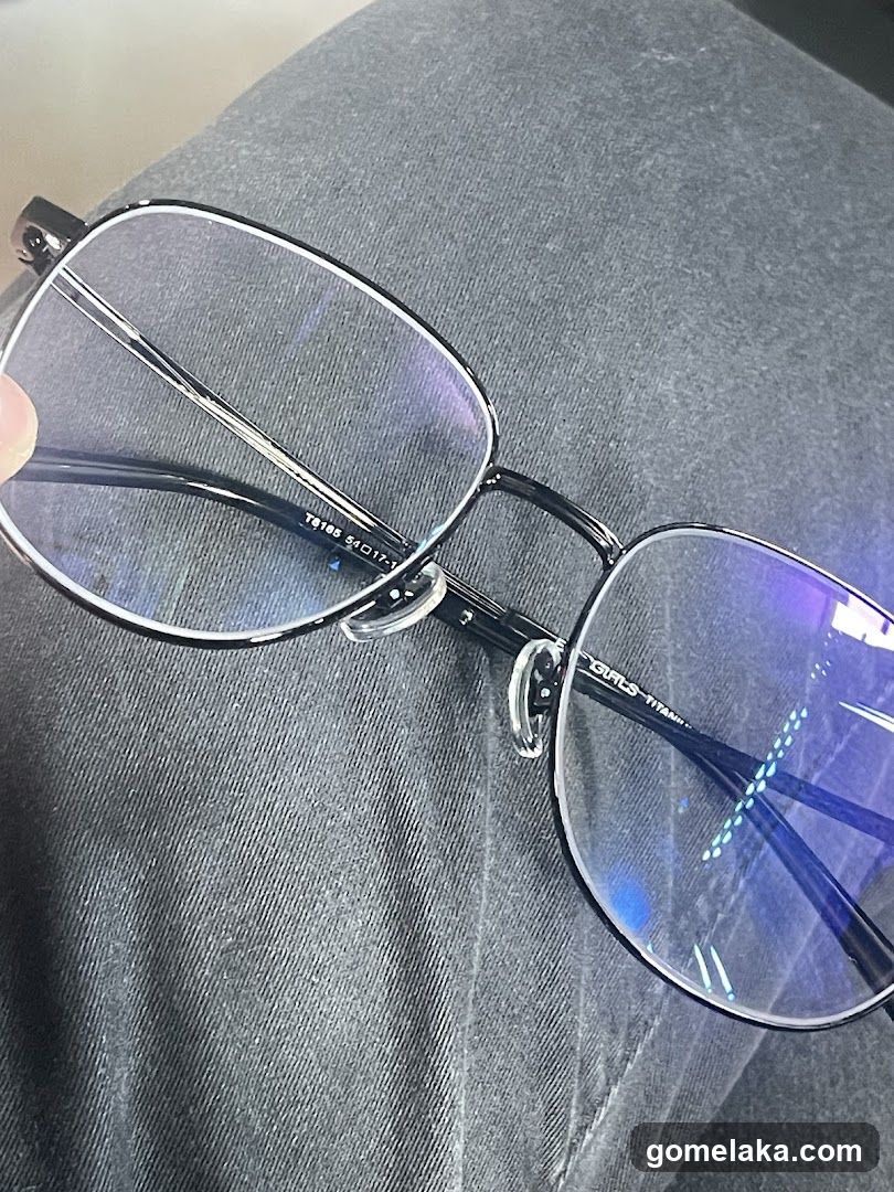 Eyeglasses on fabric