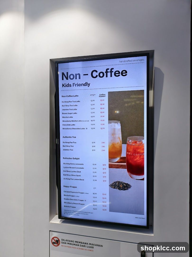 Non-Coffee Kids Friendly Menu Board