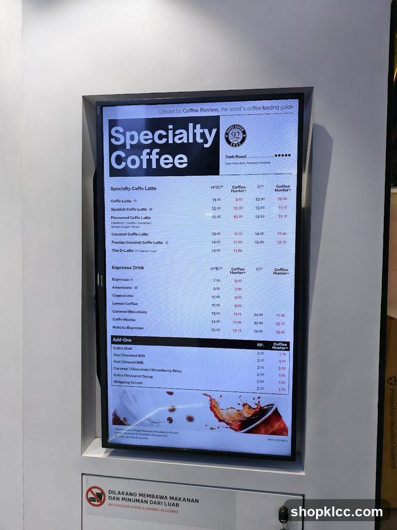 Specialty Coffee Menu Board