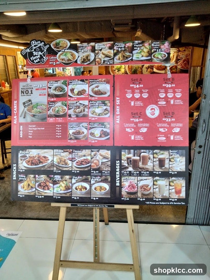 Tea Time Menu Board