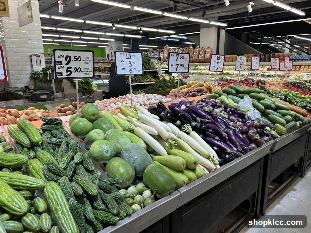 Fresh Produce Display in Supermarket