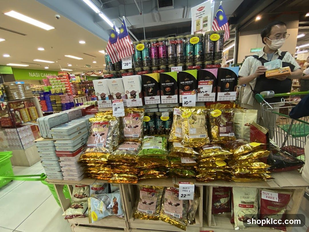 Chocolate and Snack Display in Supermarket