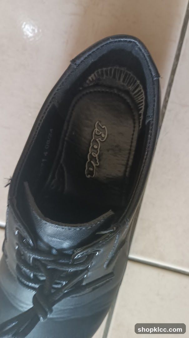 Black Leather Shoe Interior View