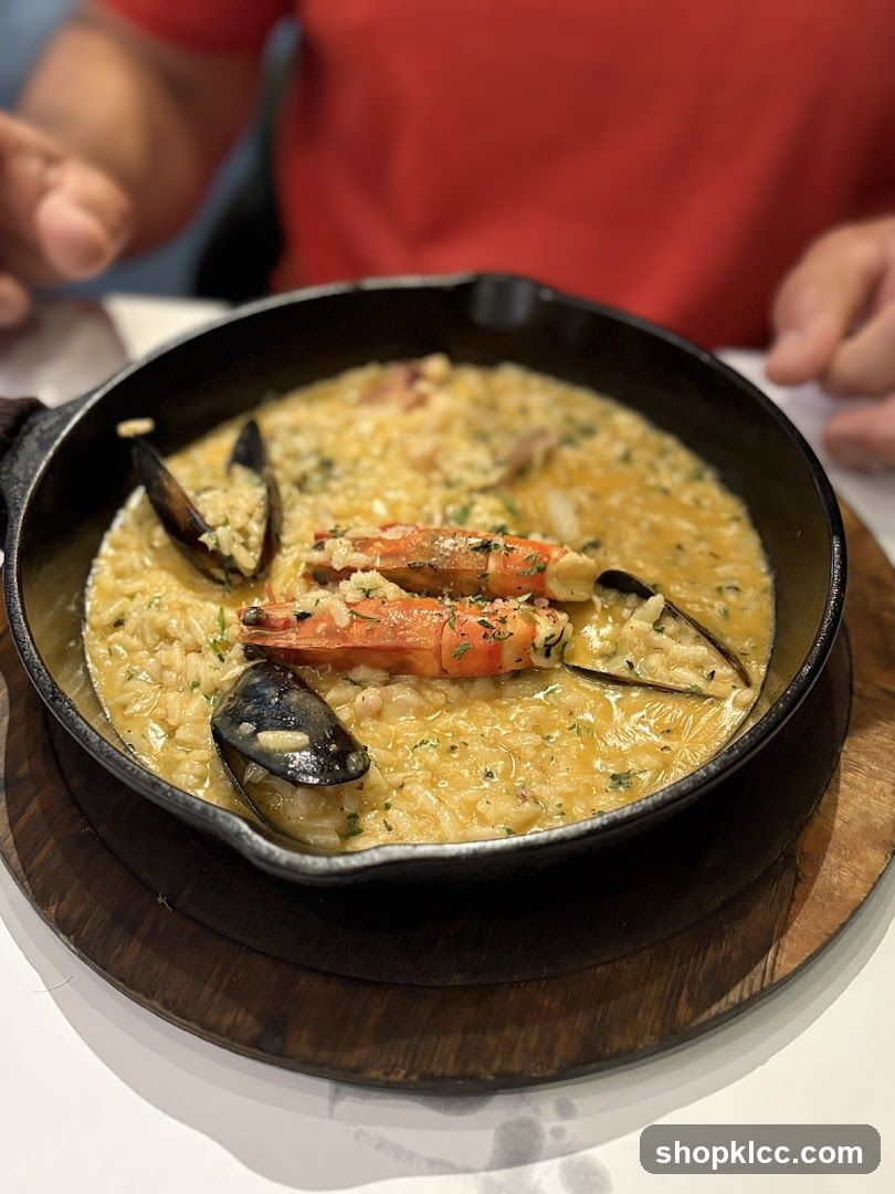 Seafood Risotto in Cast Iron Skillet