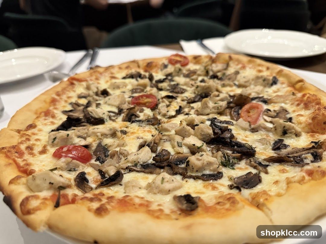 Pizza with Chicken and Mushrooms