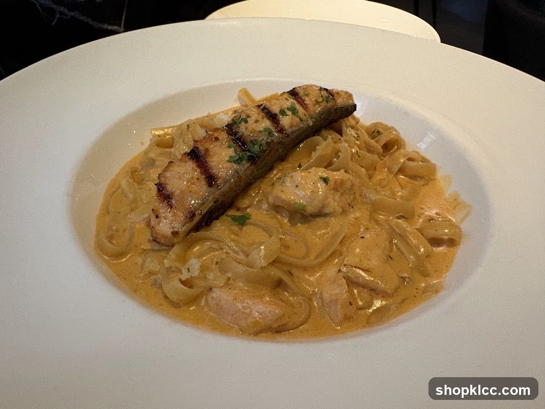 Grilled Fish with Creamy Pasta