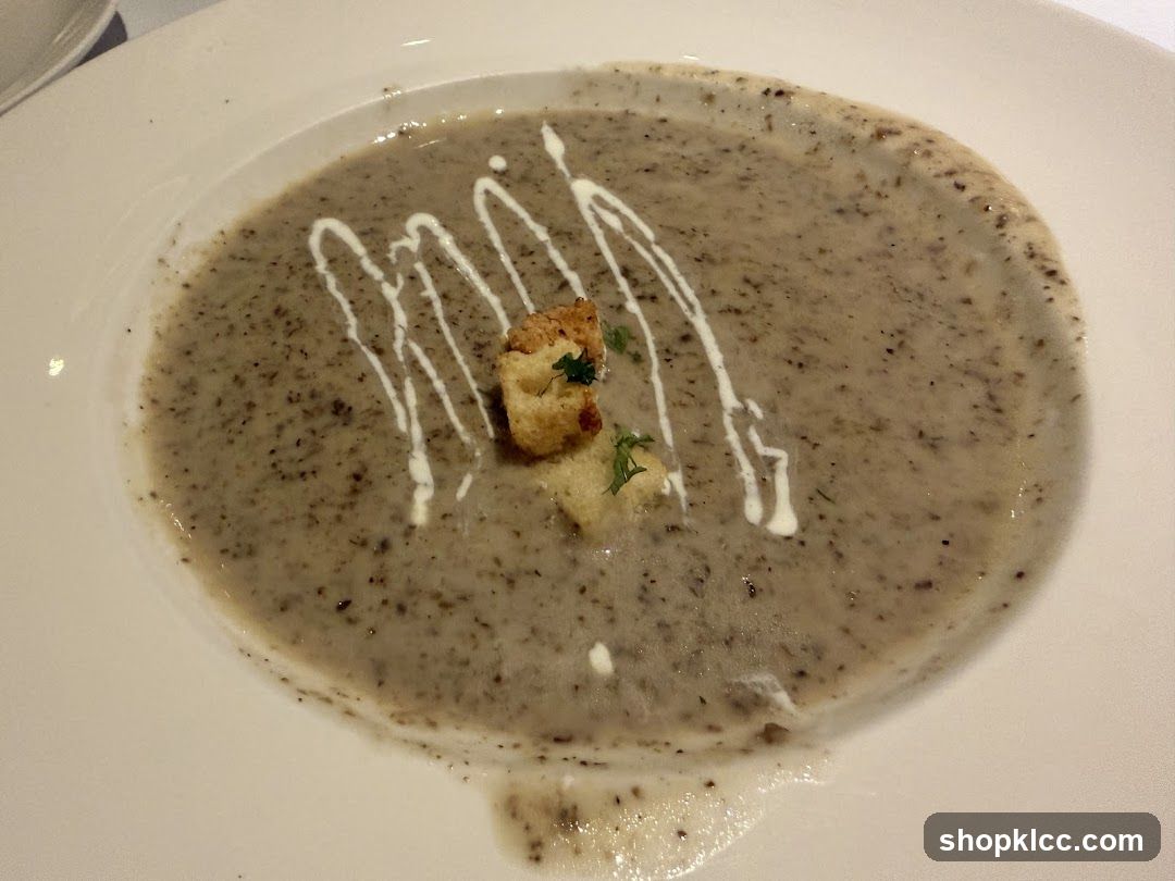 Mushroom Soup with Croutons