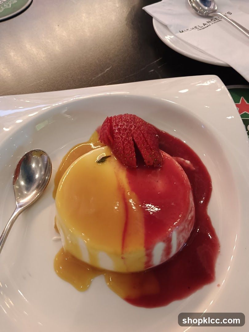 Dessert with Fruit Topping