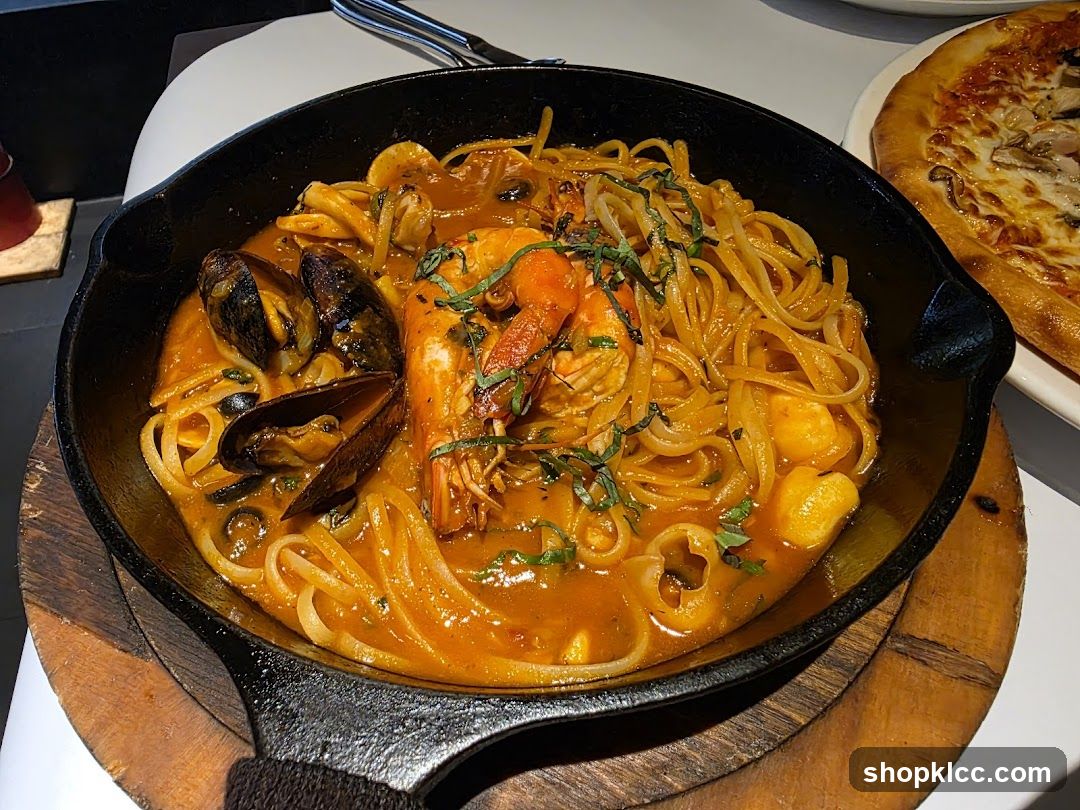 Seafood Pasta in Cast Iron Skillet