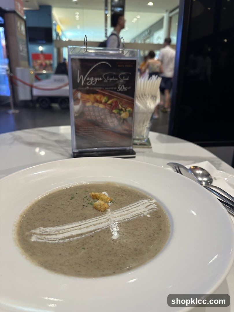 Mushroom Soup with Croutons