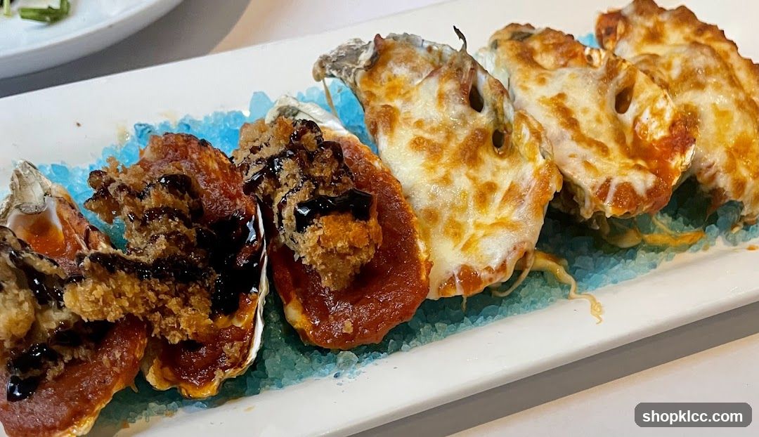 Oyster Platter with Various Toppings